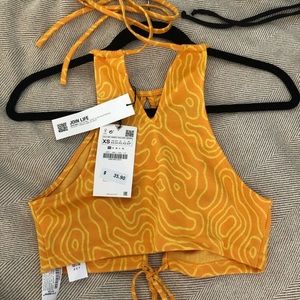 Zara crop top in orange and yellow size XS
